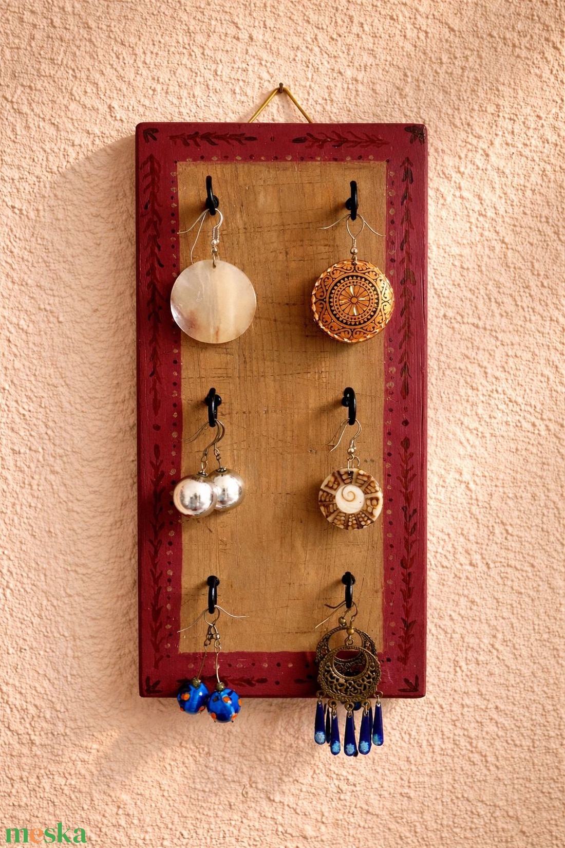 Burgundivörös ékszertartó - ékszer - ékszertartó - fali ékszertartó - Meska.hu