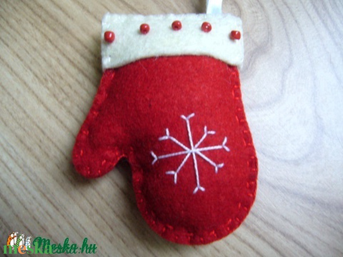 KARÁCSONYFA DÍSZ FILCBŐL 3 DB - karácsony - karácsonyi lakásdekoráció - karácsonyfadíszek - Meska.hu