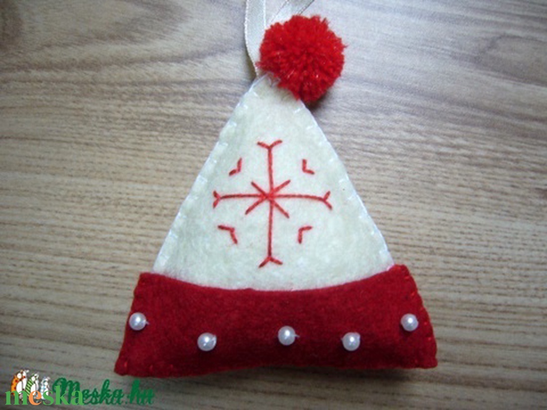 KARÁCSONYFA DÍSZ FILCBŐL 3 DB - karácsony - karácsonyi lakásdekoráció - karácsonyfadíszek - Meska.hu