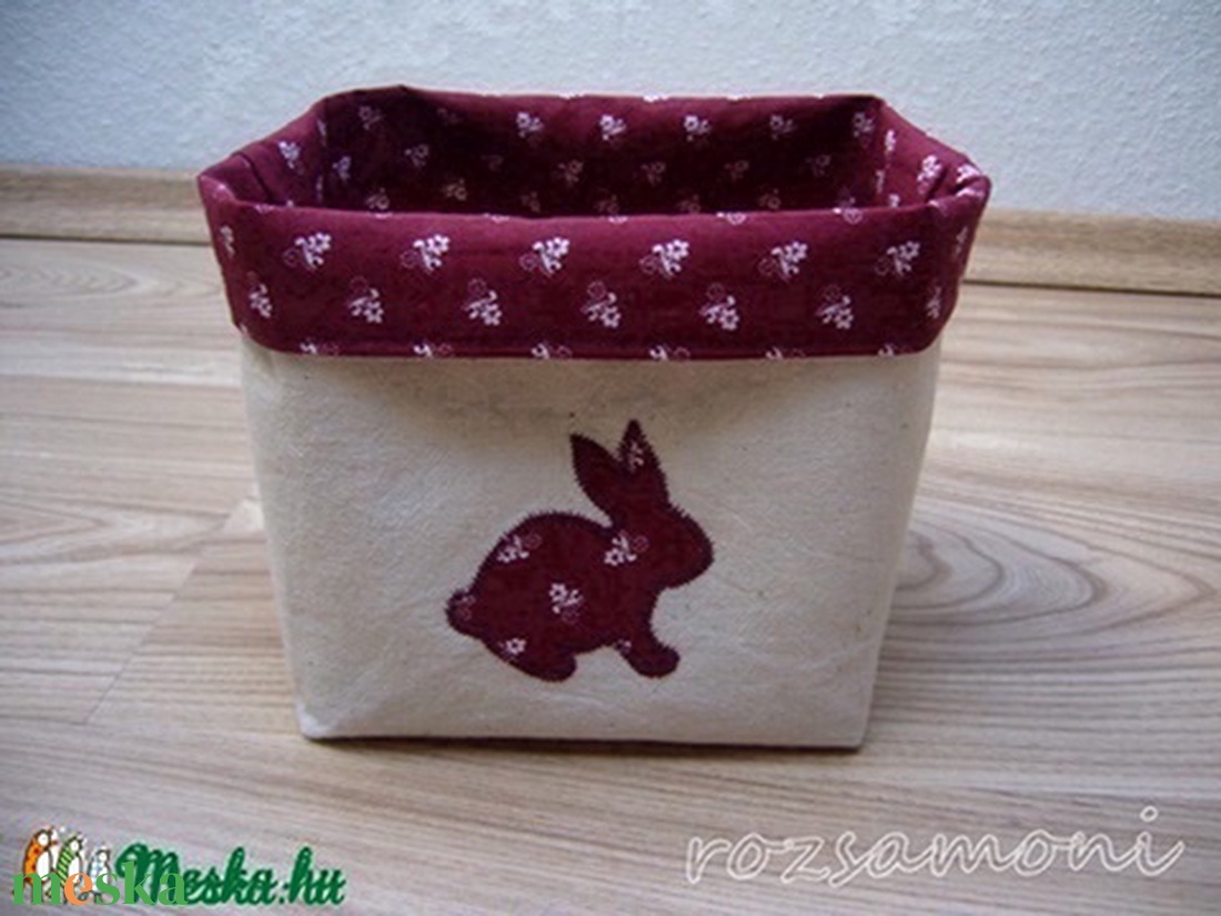TEXTIL TÁROLÓ  13x13x15cm  - otthon & életmód - tárolás & rendszerezés - tárolókosár - Meska.hu