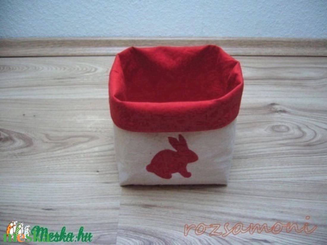 TEXTIL TÁROLÓ  13x13x15cm  - otthon & életmód - tárolás & rendszerezés - tárolókosár - Meska.hu