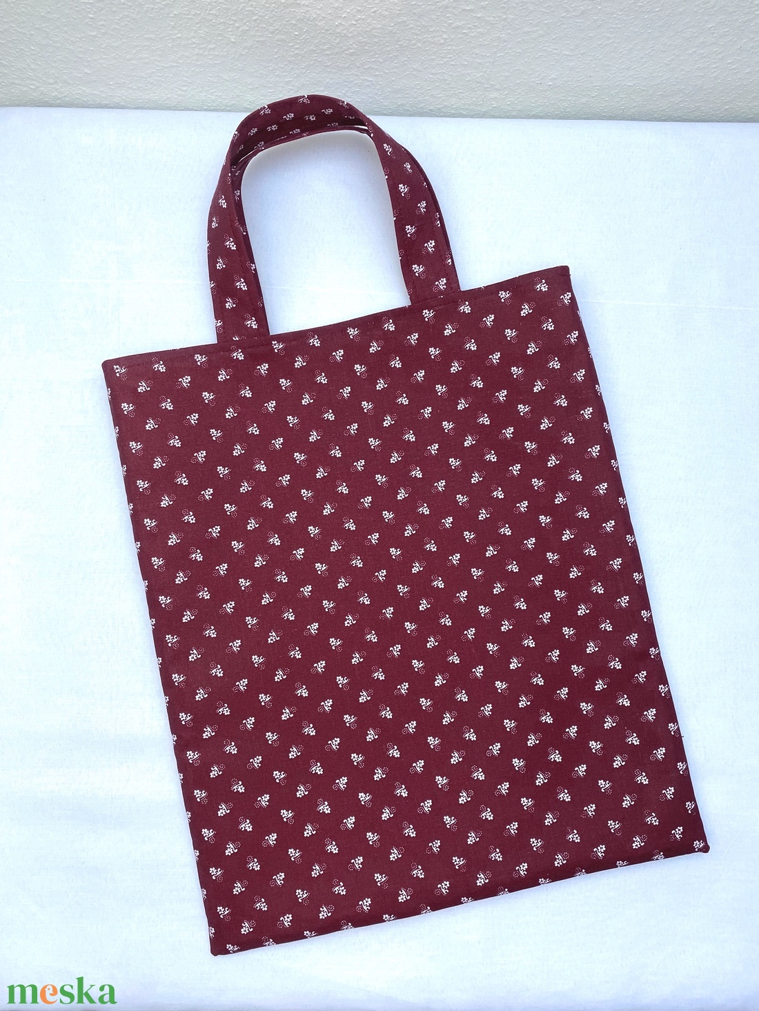 BORDÓ 100% pamut vászon bélelt táska, SZATYOR, bevásárlótáska - táska & tok - bevásárlás & shopper táska - shopper, textiltáska, szatyor - Meska.hu