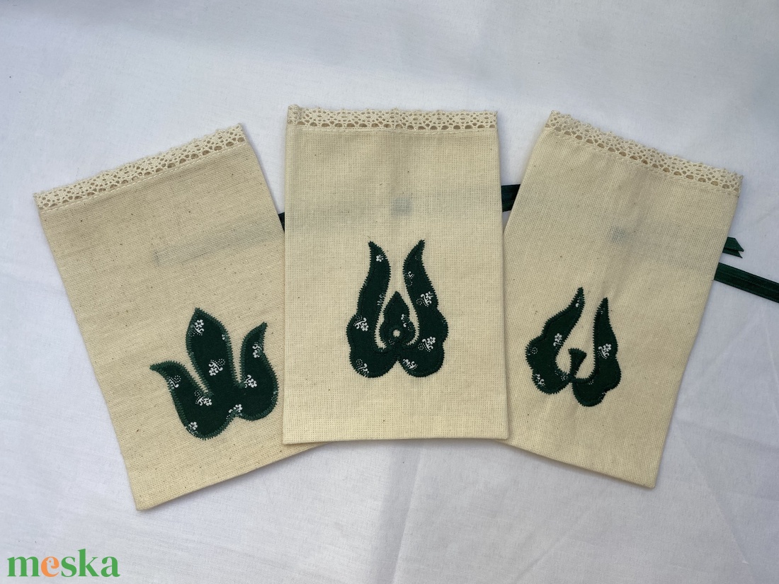 3 db  Zsákocska magyaros motívummal 17x11cm - karácsony - karácsonyi ajándékozás - karácsonyi ajándékcsomagolás - Meska.hu