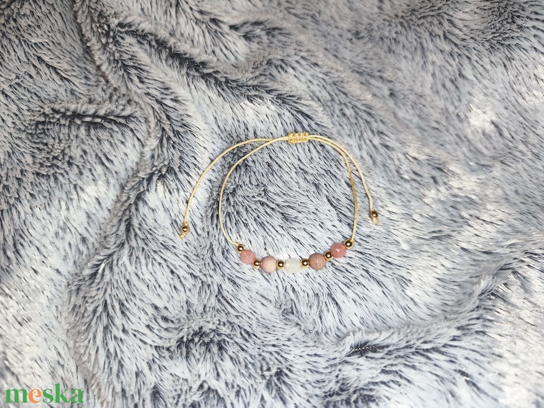 Rodonit és rózsakvarc karkötő  - ékszer - karkötő - ásványkarkötő - Meska.hu