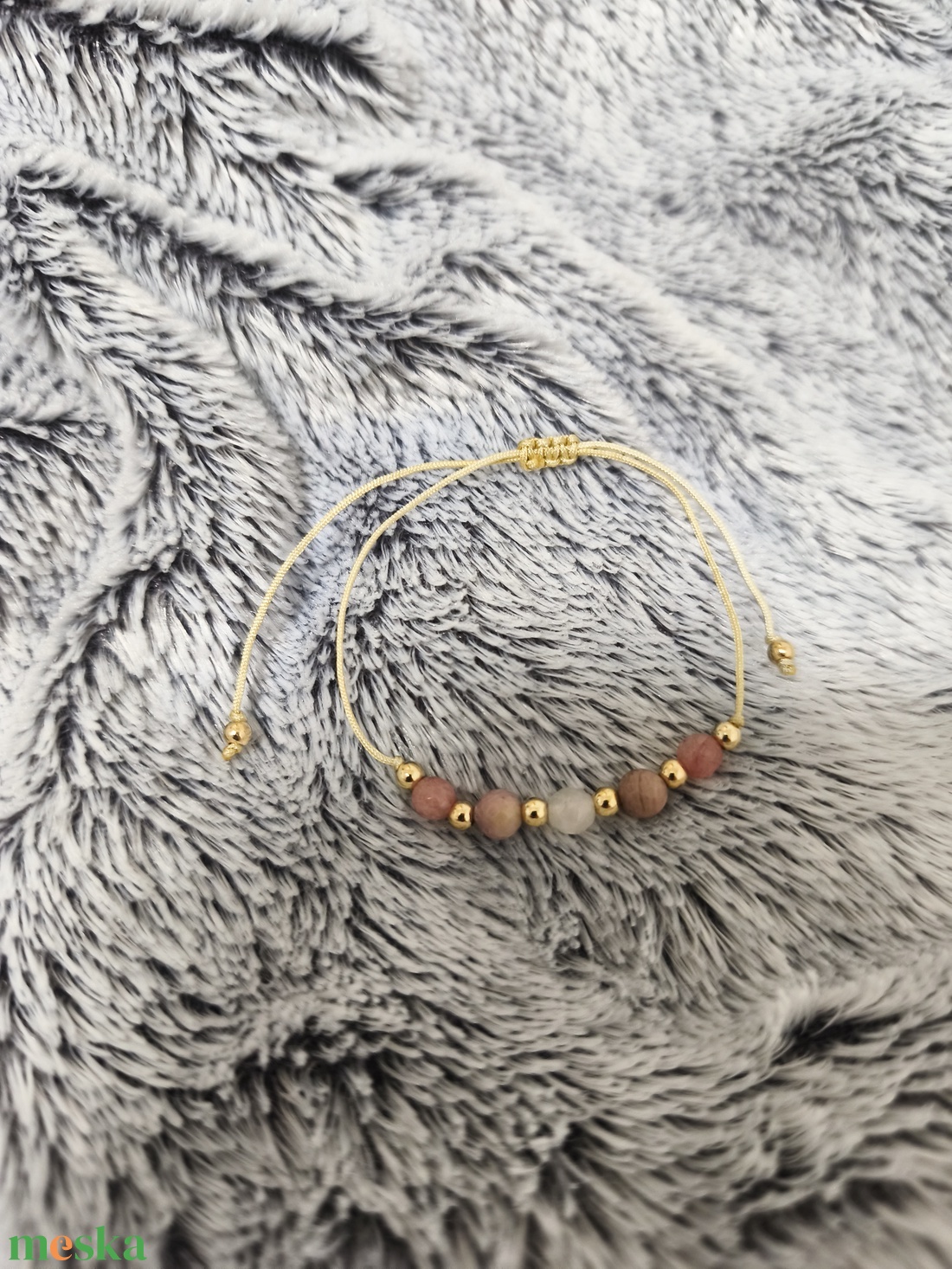 Rodonit és rózsakvarc karkötő  - ékszer - karkötő - ásványkarkötő - Meska.hu