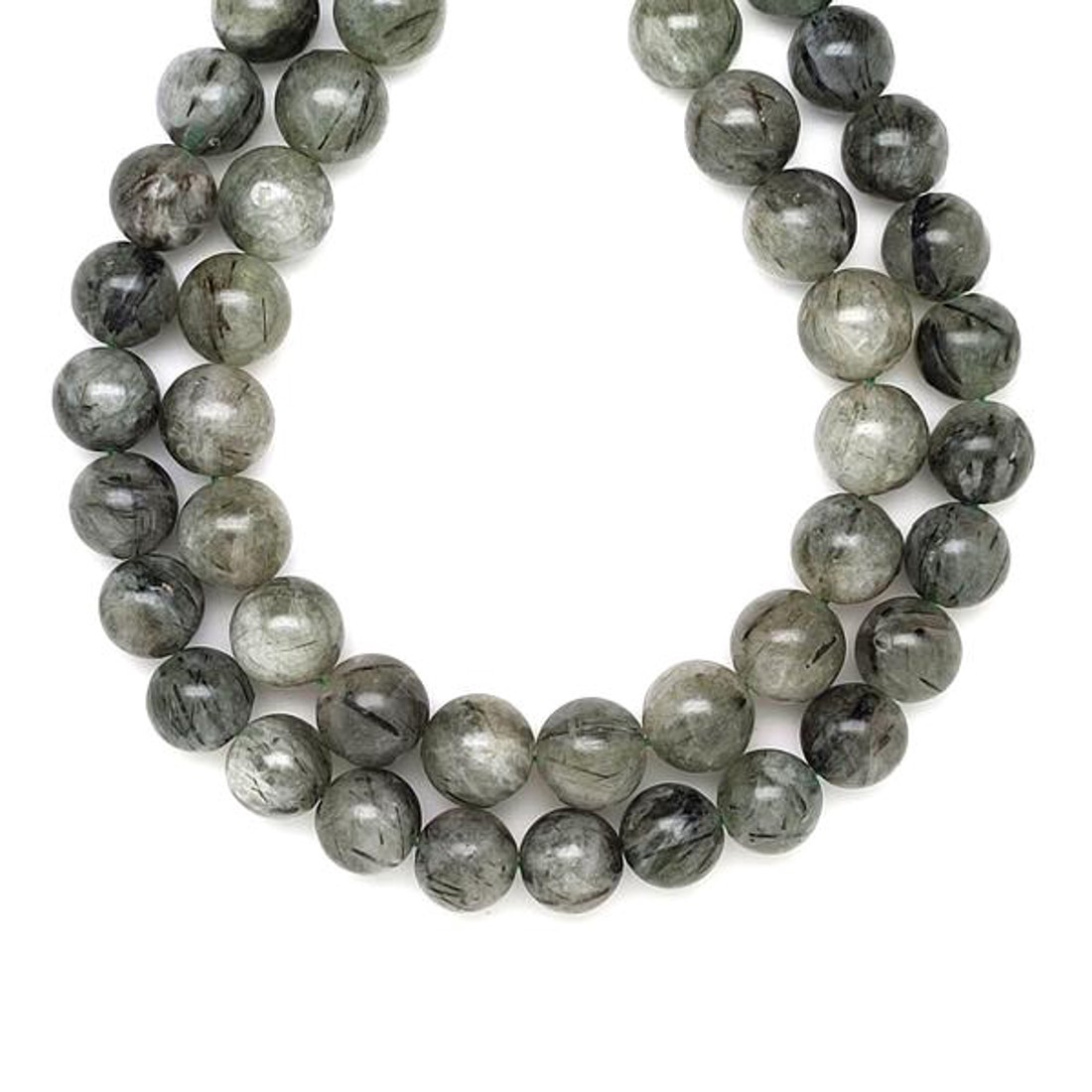 Turmalinkvarc zöld golyó 10-11mm  ékszerkészítő alapanyag (füzér) - kellékek & szerszámok - ásvány alapanyag - ásványfüzér - Meska.hu