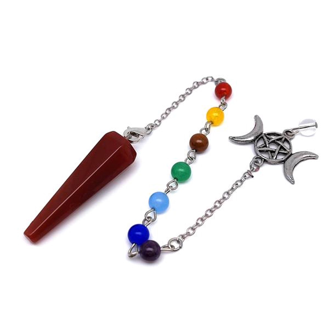 Inga hatlap istennő karneol csakra láncon 1,5x4cm - otthon & életmód - dekoráció - spiritualitás - inga - Meska.hu