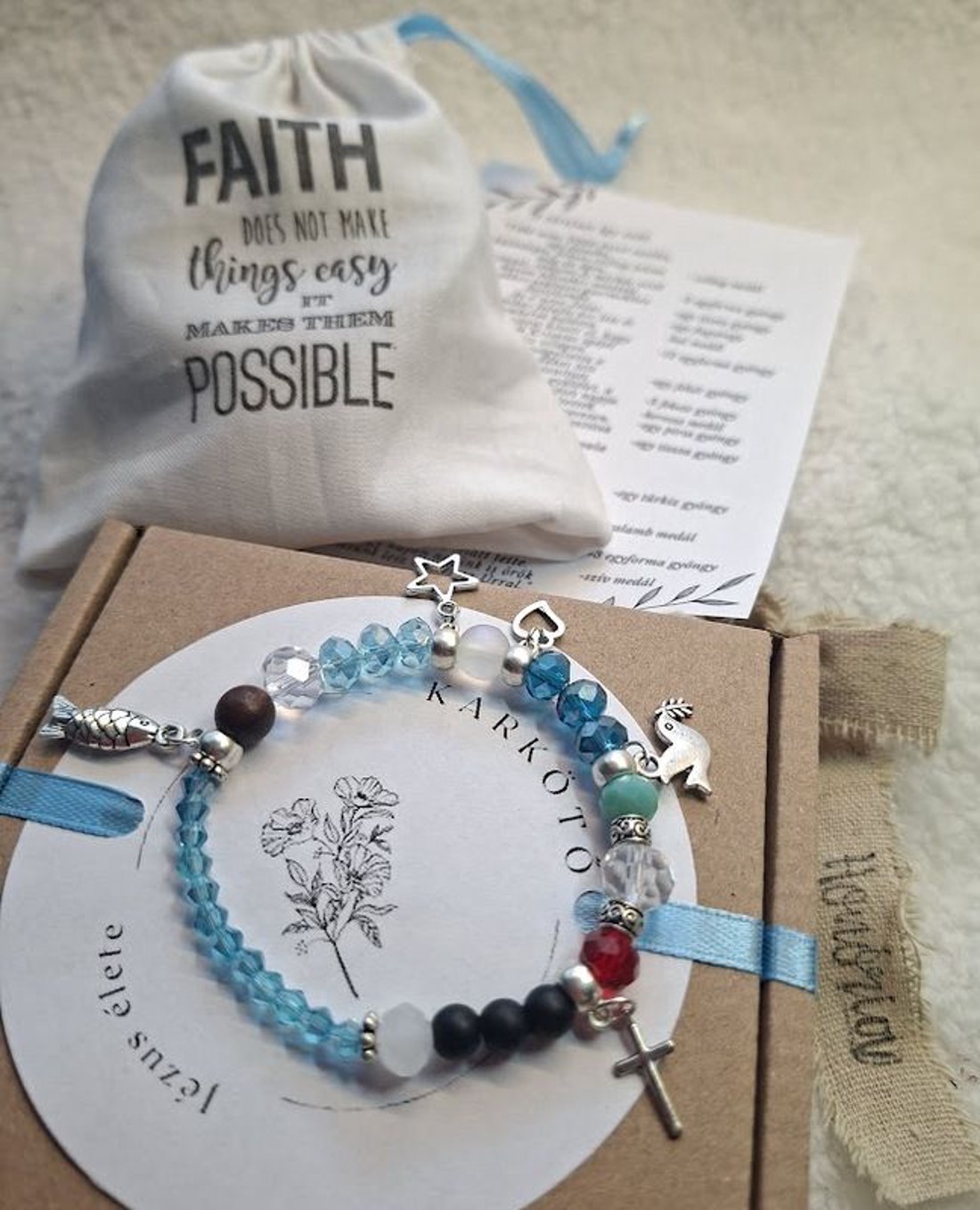 Jézus élete - keresztény történet karkötő-vkék-092 - ékszer - karkötő - bogyós karkötő - Meska.hu