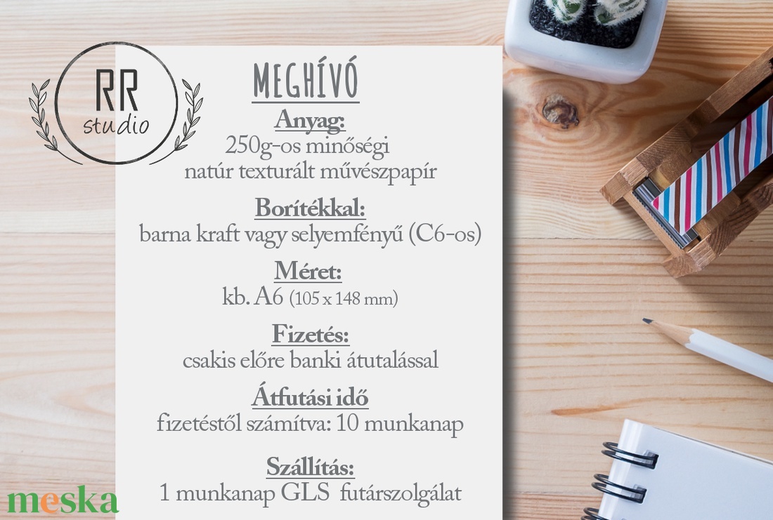 Natúr Esküvői meghívó, Természetközeli meghívó, Minimal design, leveles meghívó, levél, egyszerű, letisztult, szürke - esküvő - meghívó & kártya - meghívó - Meska.hu