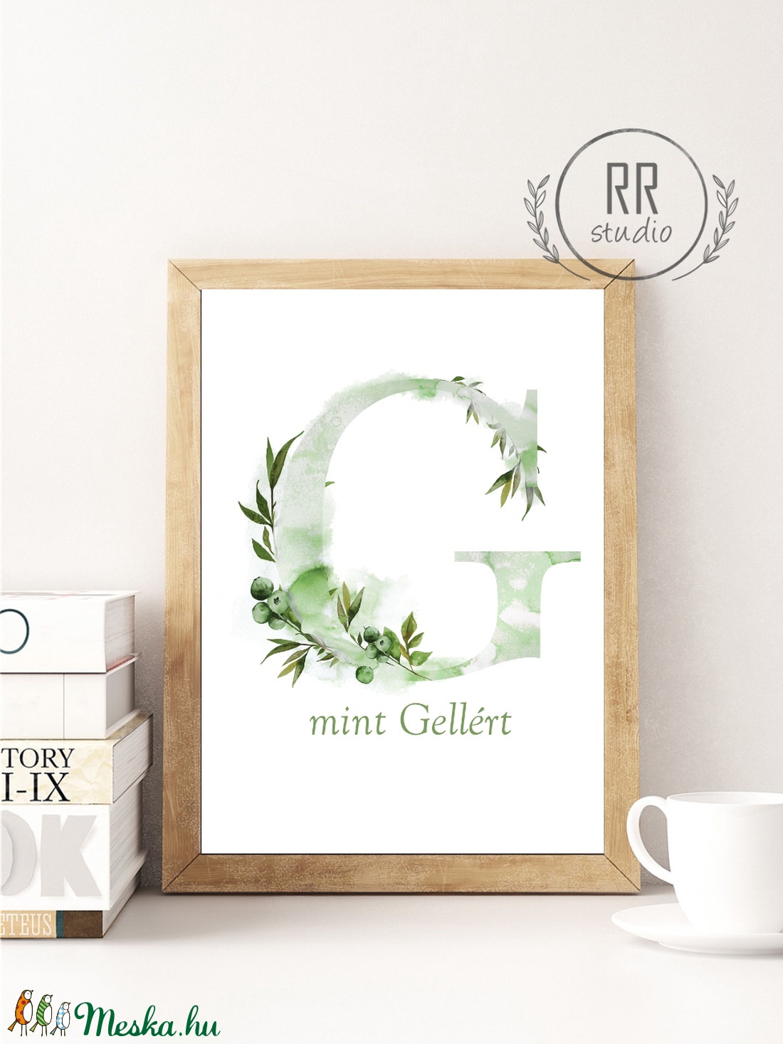 Betű, monogram, A4, vízfesték hatású, név, Gyerekszoba Kép, babaszoba dekoráció, falikép, névre szóló, kisfiú,  - otthon & életmód - dekoráció - fali és függő dekoráció - betű & név - Meska.hu