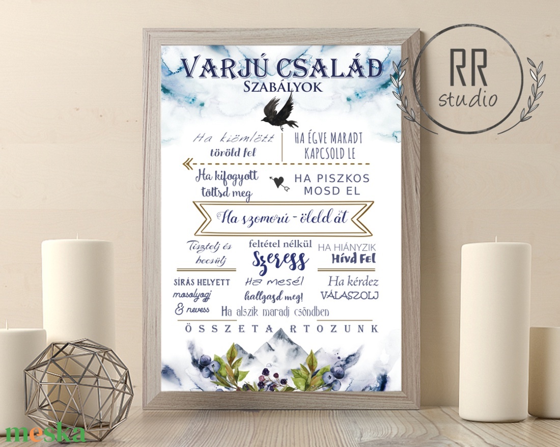 Családi szabályok, A4 PRINT, varjú, vízfesték, kék, házirend, falikép, otthoni dekoráció, karácsonyi ajándék, házi áldás - otthon & életmód - dekoráció - fali és függő dekoráció - felirat - Meska.hu Családi szabályok, A4 PRINT, varjú, vízfesték, kék, házirend, falikép, otthoni dekoráció, karácsonyi ajándék, házi áldás - otthon & életmód - dekoráció - fali és függő dekoráció - felirat - Meska.hu