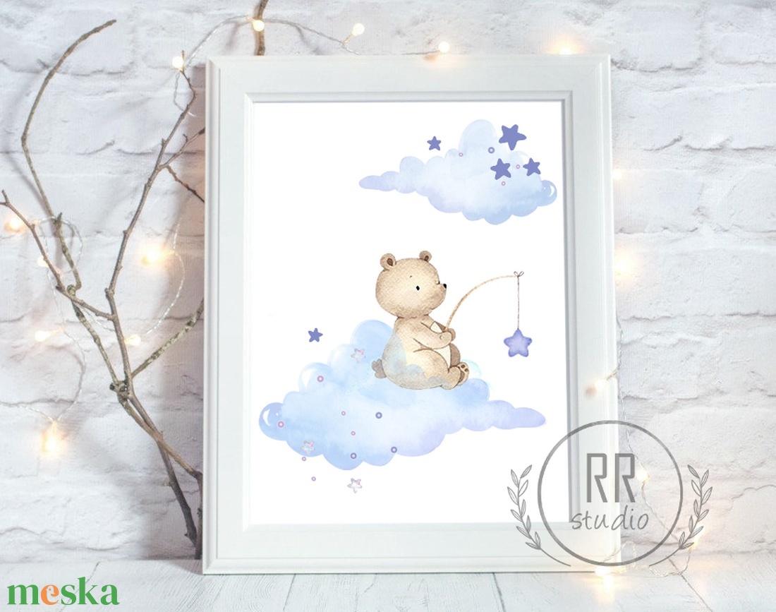 Elefánt kép, A4-es PRINT Vízfesték hatású állat, Gyerekszoba Kép, babaszoba dekoráció, falikép, állatos - otthon & életmód - babaszoba, gyerekszoba - babaszoba kép - Meska.hu