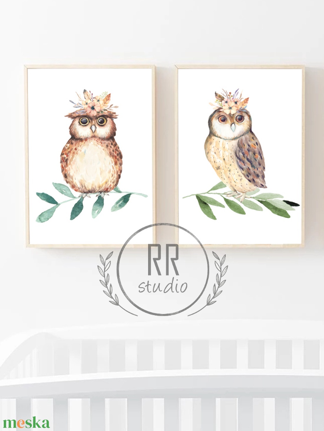 Bagoly, Babaszoba fali dekoráció, fali kép, A4 méret - otthon & életmód - Meska.hu