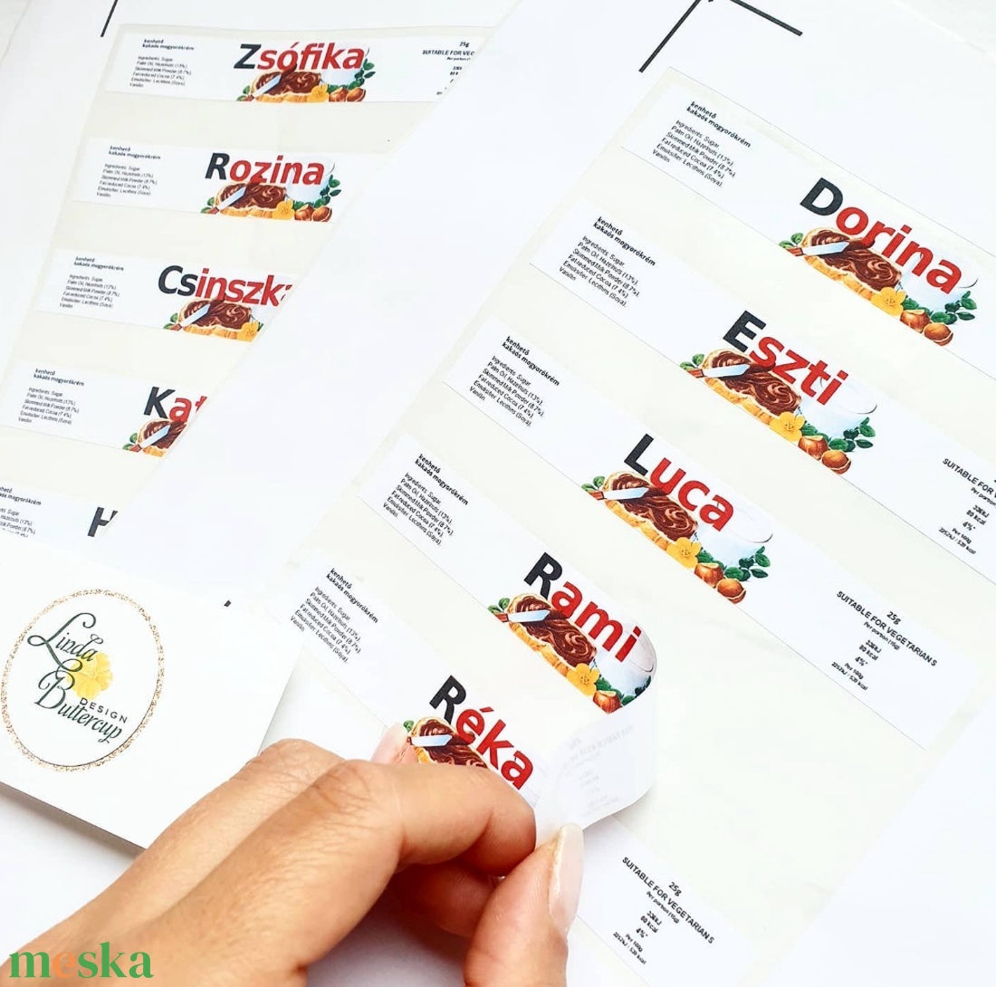 Mini Nutellás üvegre csak MATRICA,  + ALAP SZERKESZTÉSI DÍJ a feliratra: ezt is tedd kosárba a LEÍRÁSBÓL - esküvő - emlék & ajándék - köszönőajándék - Meska.hu