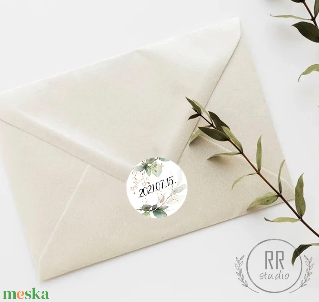 Boríték lezáró kör matrica, köszönet ajándékra címke, + szerkesztési díj, matt papír matrica - esküvő - emlék & ajándék - köszönőajándék - Meska.hu