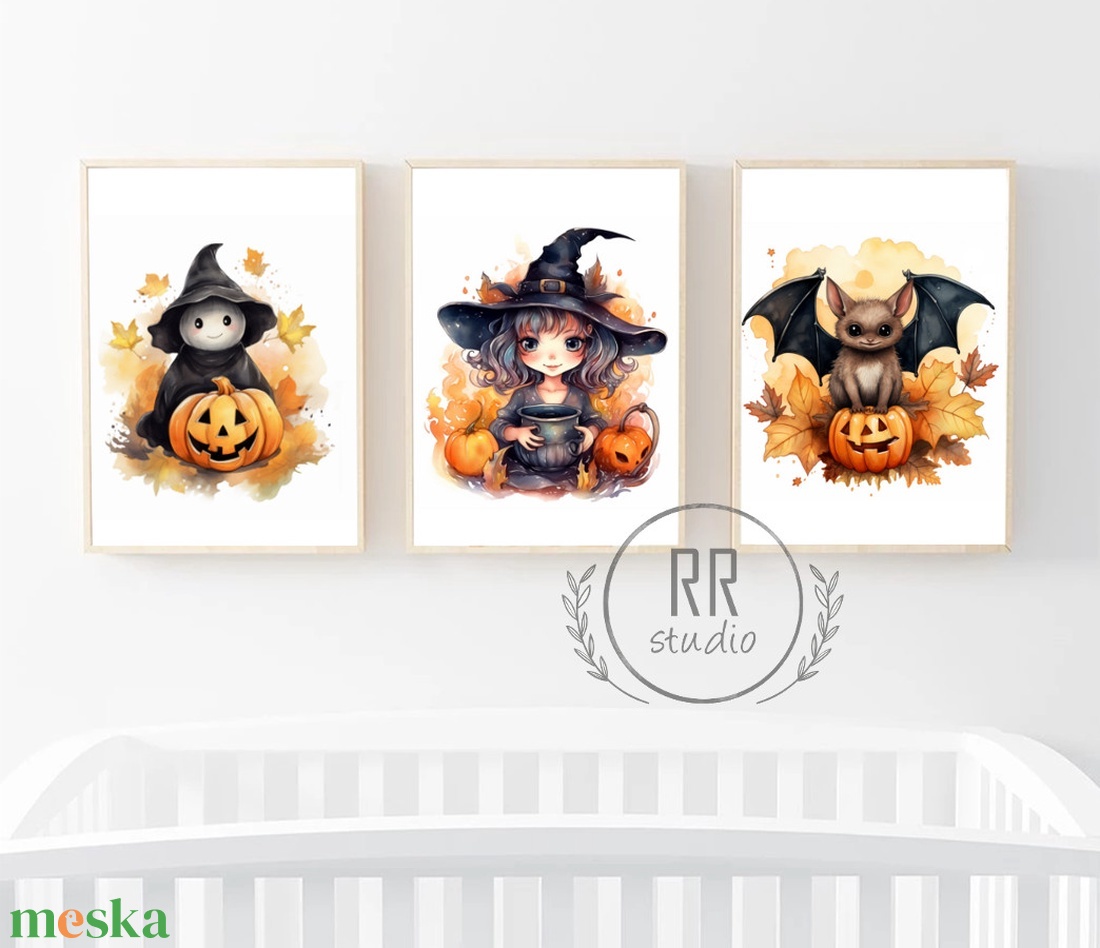 Szellem, Boszorkány, denevér, Halloween party dekoráció, kiegészítő, falikép, halloween party, halloween dekor - otthon & életmód - dekoráció - halloween - halloweeni ajtódíszek és ablakdíszek - Meska.hu