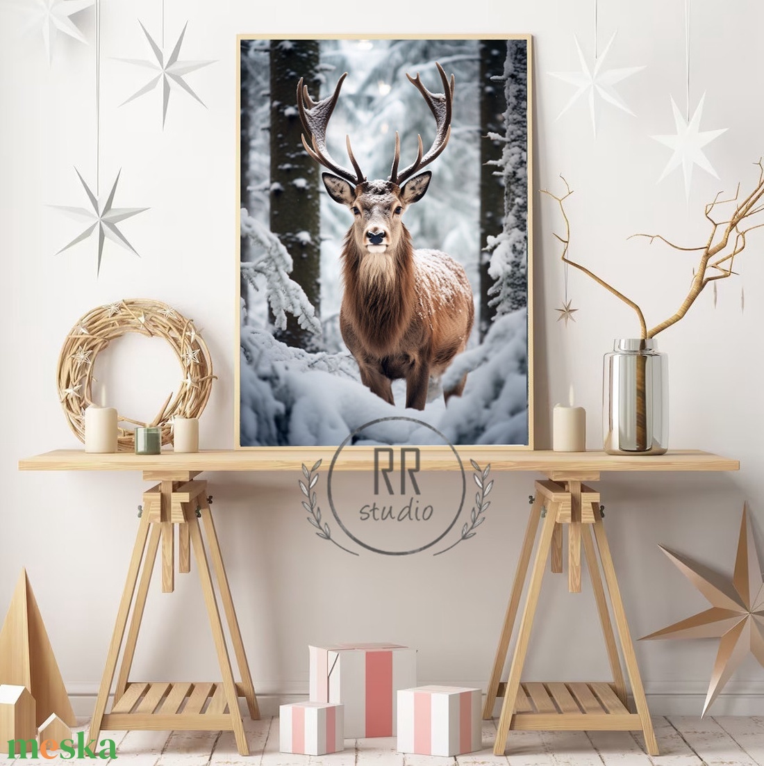 Szarvasos, Téli, karácsonyi falikép, print - karácsony - karácsonyi lakásdekoráció - karácsonyi lakásdíszek - Meska.hu Szarvasos, Téli, karácsonyi falikép, print - karácsony - karácsonyi lakásdekoráció - karácsonyi lakásdíszek - Meska.hu