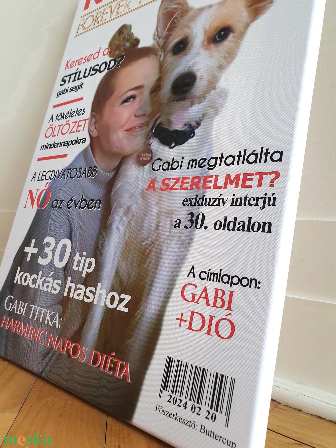 EGYEDI - FÉNYKÉPES Szülinapi ajándék, vászon kép, 30 éves, ötletes, vicces, címlap story, MAGAZIN- ÚJSÁG, 35x55cm - otthon & életmód - dekoráció - kép & falikép - képkeret - Meska.hu