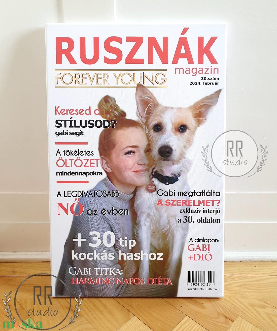 EGYEDI - FÉNYKÉPES Szülinapi ajándék, vászon kép, 30 éves, ötletes, vicces, címlap story, MAGAZIN- ÚJSÁG, 35x55cm - otthon & életmód - dekoráció - kép & falikép - képkeret - Meska.hu