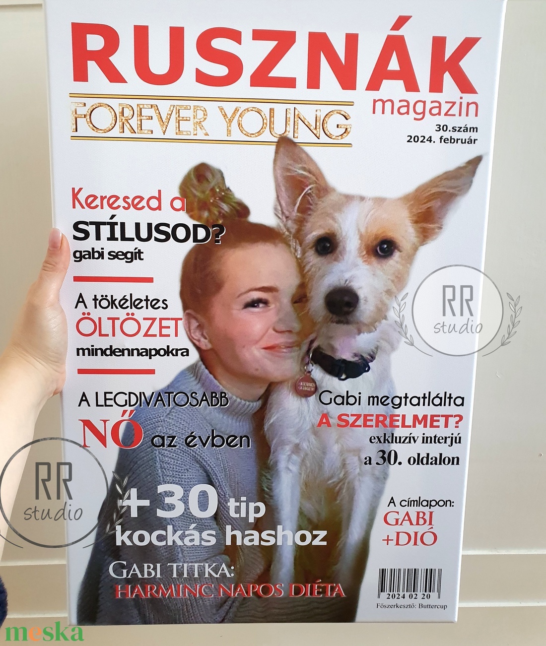 EGYEDI - FÉNYKÉPES Szülinapi ajándék, vászon kép, 30 éves, ötletes, vicces, címlap story, MAGAZIN- ÚJSÁG, 35x55cm - otthon & életmód - dekoráció - kép & falikép - képkeret - Meska.hu