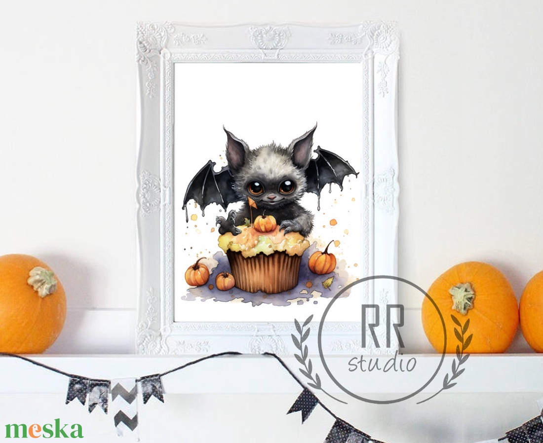 Halloween kép, Denevér, denevéres, Halloween party dekoráció, kiegészítő, falikép,  halloween dekor, - KERET NÉLKÜL - otthon & életmód - dekoráció - halloween - halloweeni dekoráció - Meska.hu