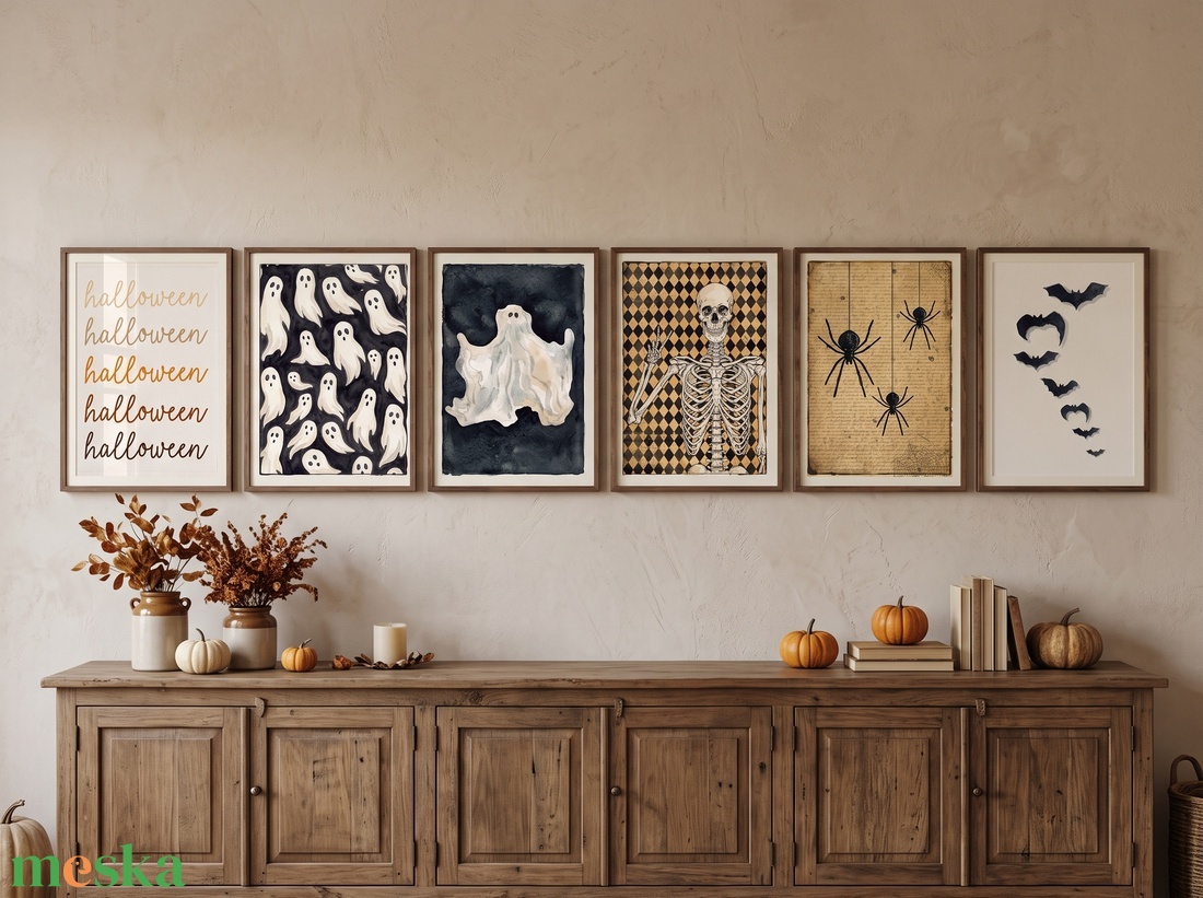 Haloween dekoráció 6 darabos kép szett A4 méret- KERET NÉLKÜL - otthon & életmód - dekoráció - halloween - halloweeni dekoráció - Meska.hu