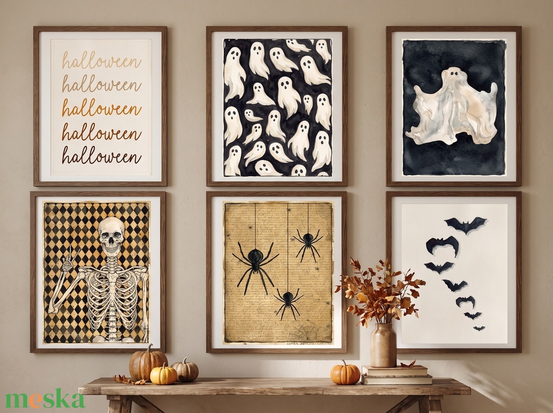Haloween dekoráció 6 darabos kép szett A4 méret- KERET NÉLKÜL - otthon & életmód - dekoráció - halloween - halloweeni dekoráció - Meska.hu