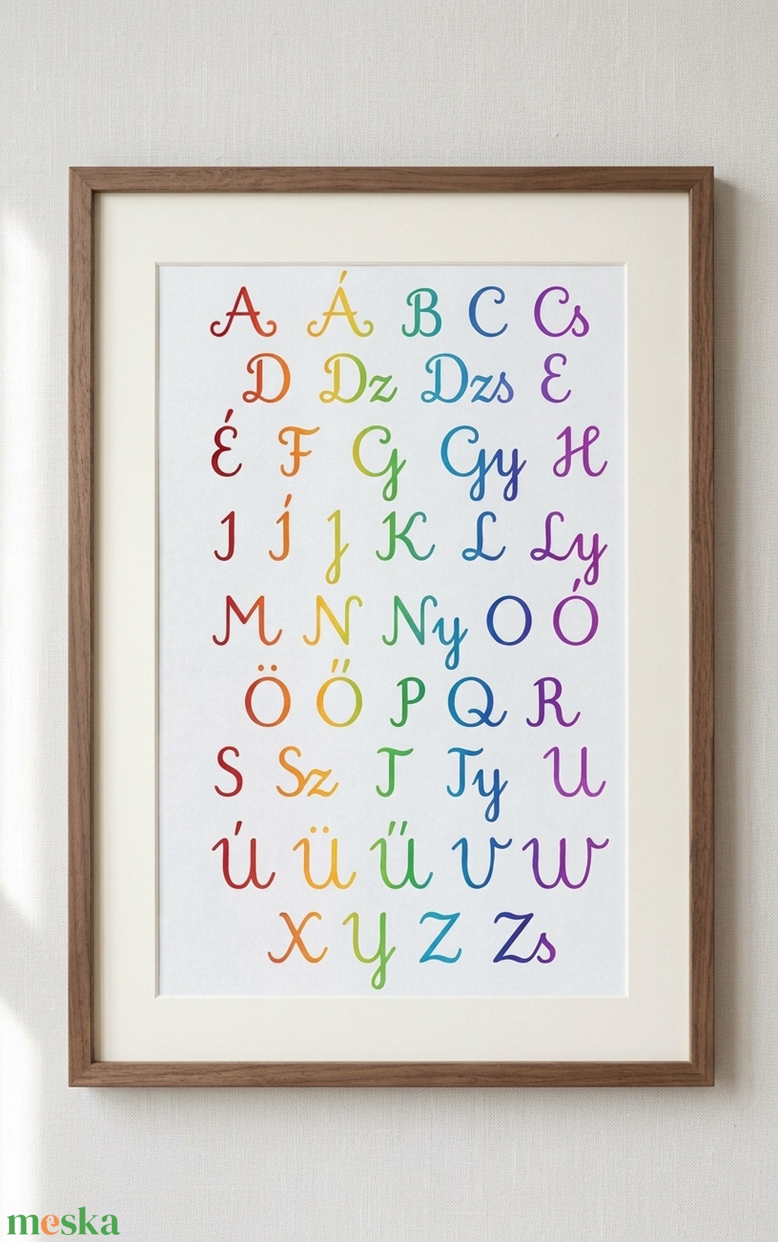 Teljes magyar írott ABC, oktató poszter,  gyerekszoba falikép - baba - mama - babaszoba dekoráció - babaszoba kép - Meska.hu