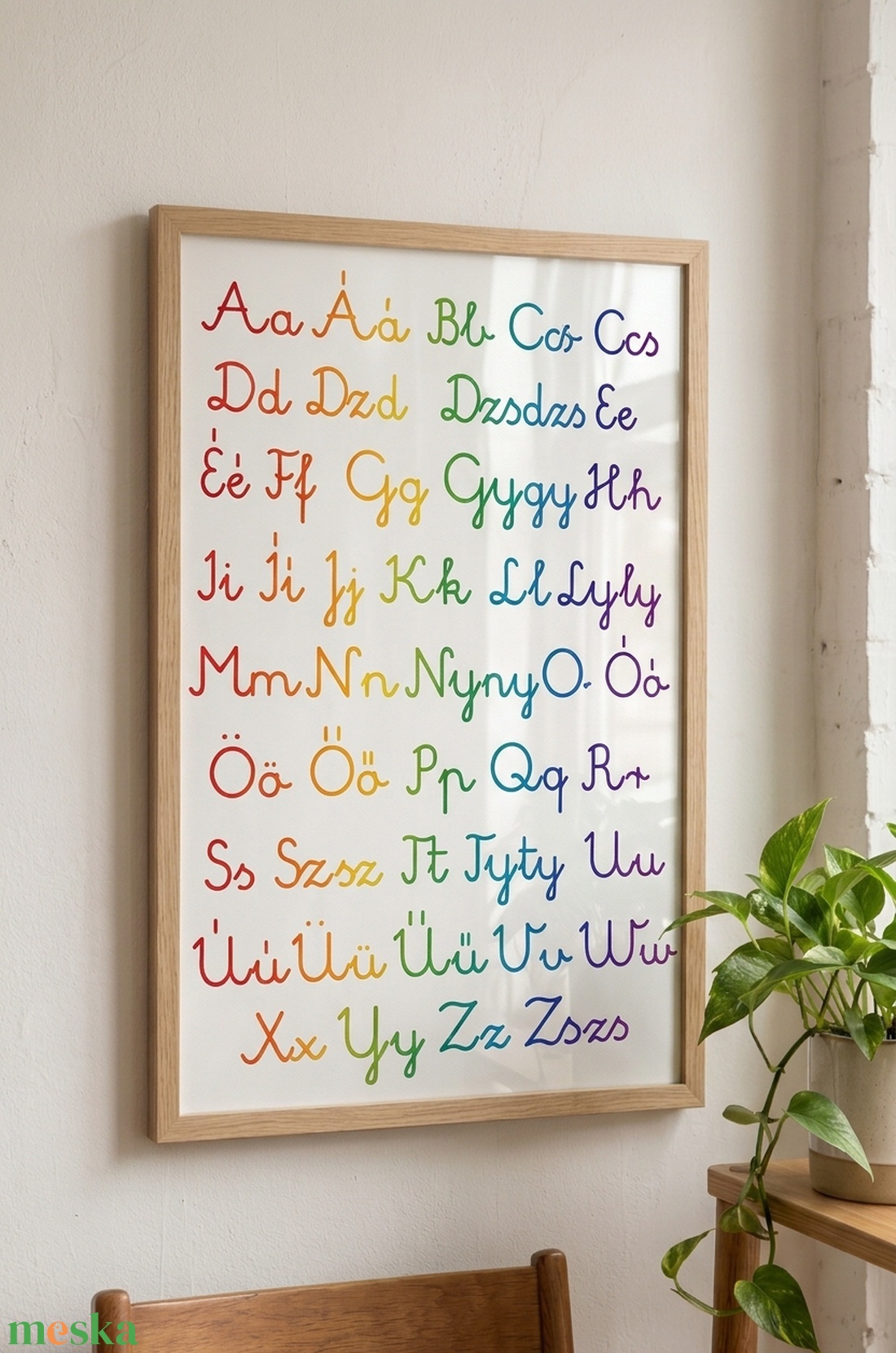 Teljes magyar ABC, írott, oktató poszter, esukációs kép iskolába - baba - mama - babaszoba dekoráció - babaszoba kép - Meska.hu