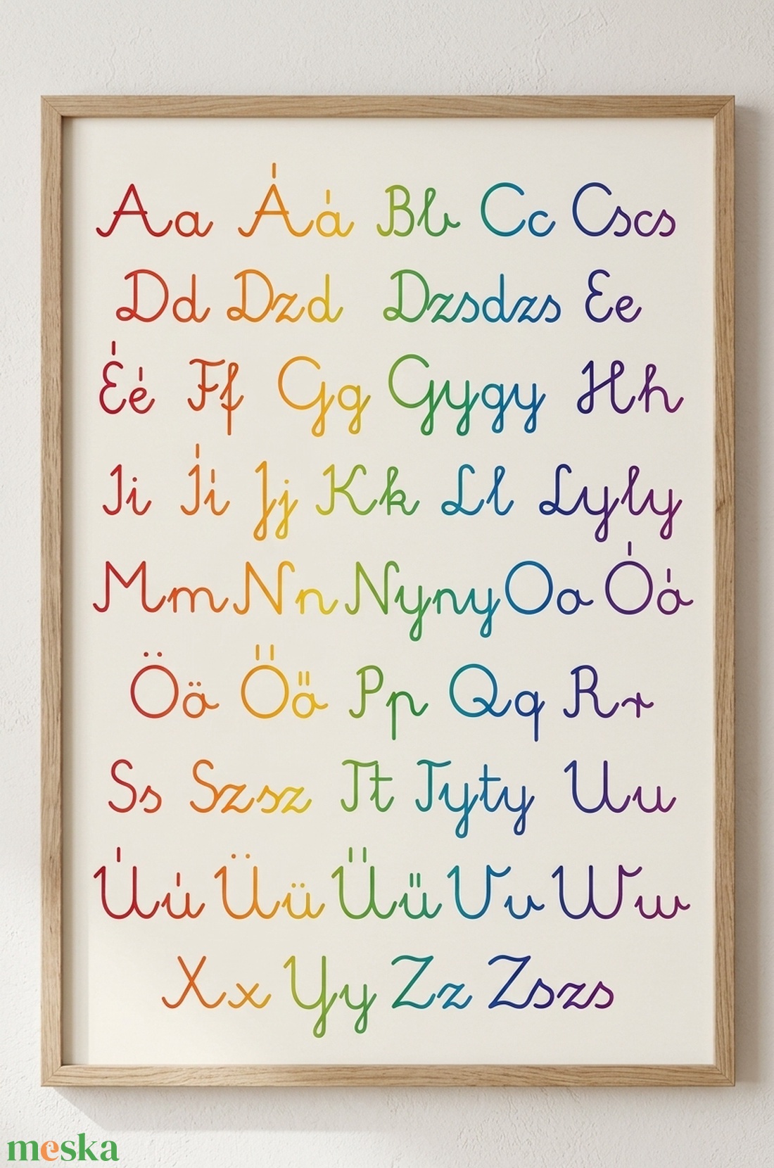 Teljes magyar ABC, írott, oktató poszter, esukációs kép iskolába - baba - mama - babaszoba dekoráció - babaszoba kép - Meska.hu