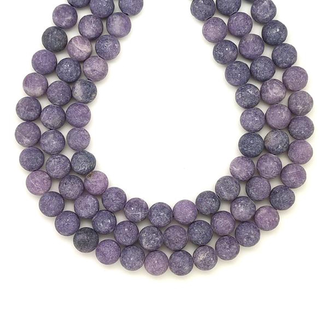 Lepidolit matt golyó A 8mm  ékszerkészítő alapanyag (füzér) - kellékek & szerszámok - ásvány alapanyag - ásványfüzér - Meska.hu