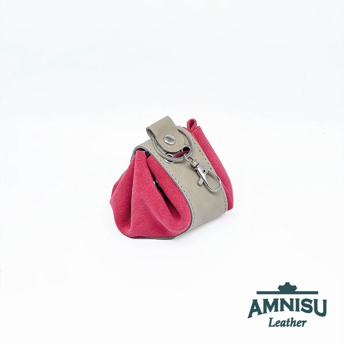 Szürke - sötét rózsaszín bőr mini 2in1 szütyő és kockatálca N8014-4011 - játék & sport - táblajáték és kártyajáték - társasjátékok - dobókocka - Meska.hu