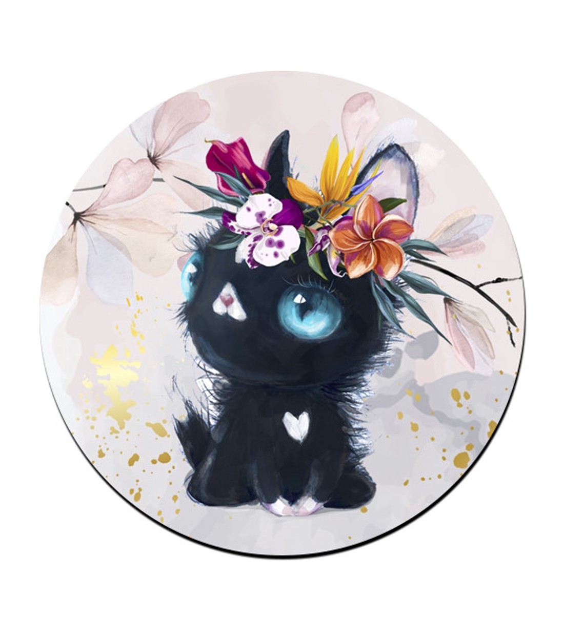 Tündéri fekete cicus mintás bögre alátét -  - Meska.hu