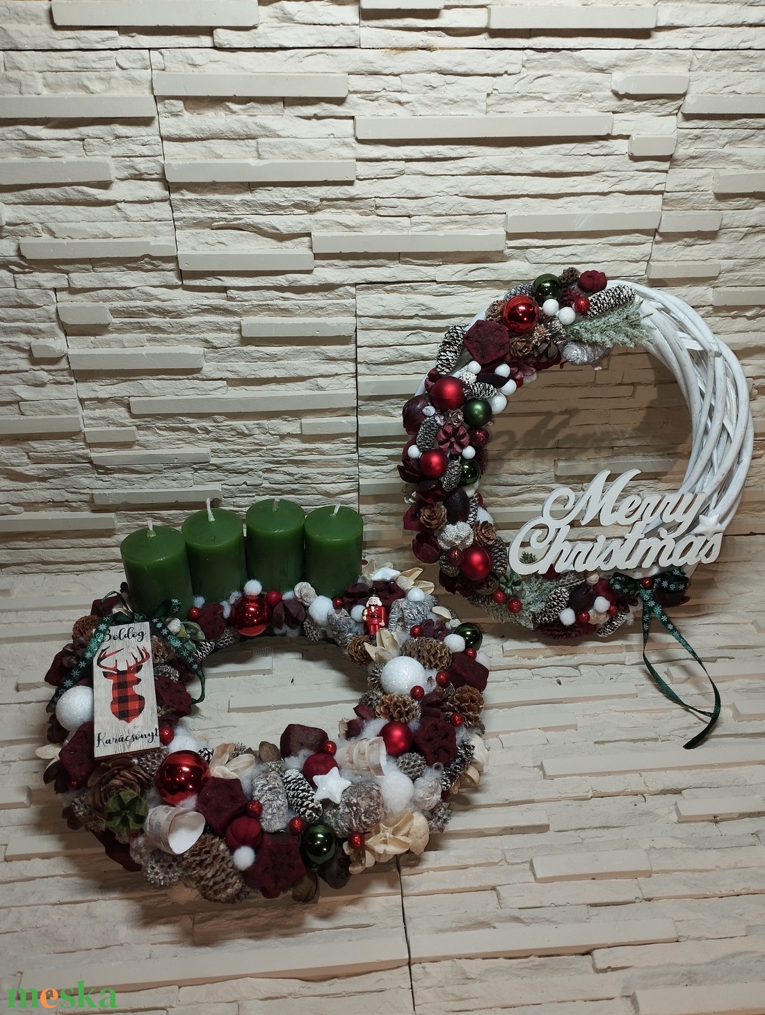 Adventi szett, koszorú és kopogtató - karácsony - adventi díszek - adventi koszorú - Meska.hu Adventi szett, koszorú és kopogtató - karácsony - adventi díszek - adventi koszorú - Meska.hu