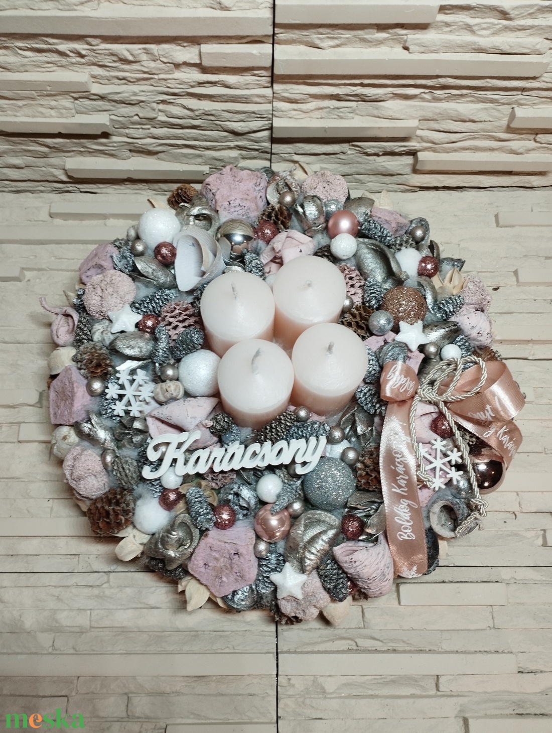 Adventi koszorú  - karácsony - adventi díszek - adventi koszorú - Meska.hu