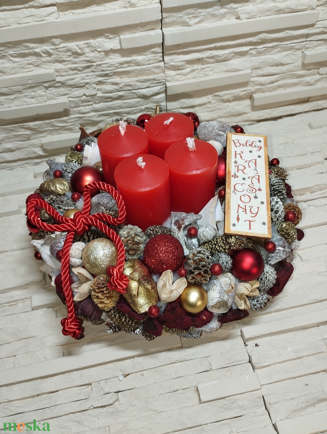 Adventi koszorú  - karácsony - adventi díszek - adventi koszorú - Meska.hu