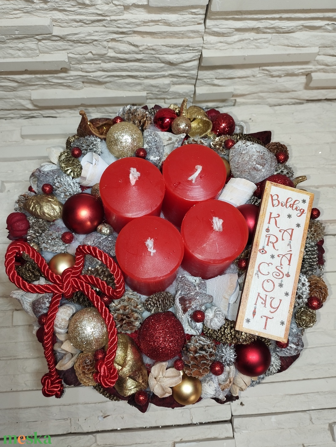 Adventi koszorú  - karácsony - adventi díszek - adventi koszorú - Meska.hu