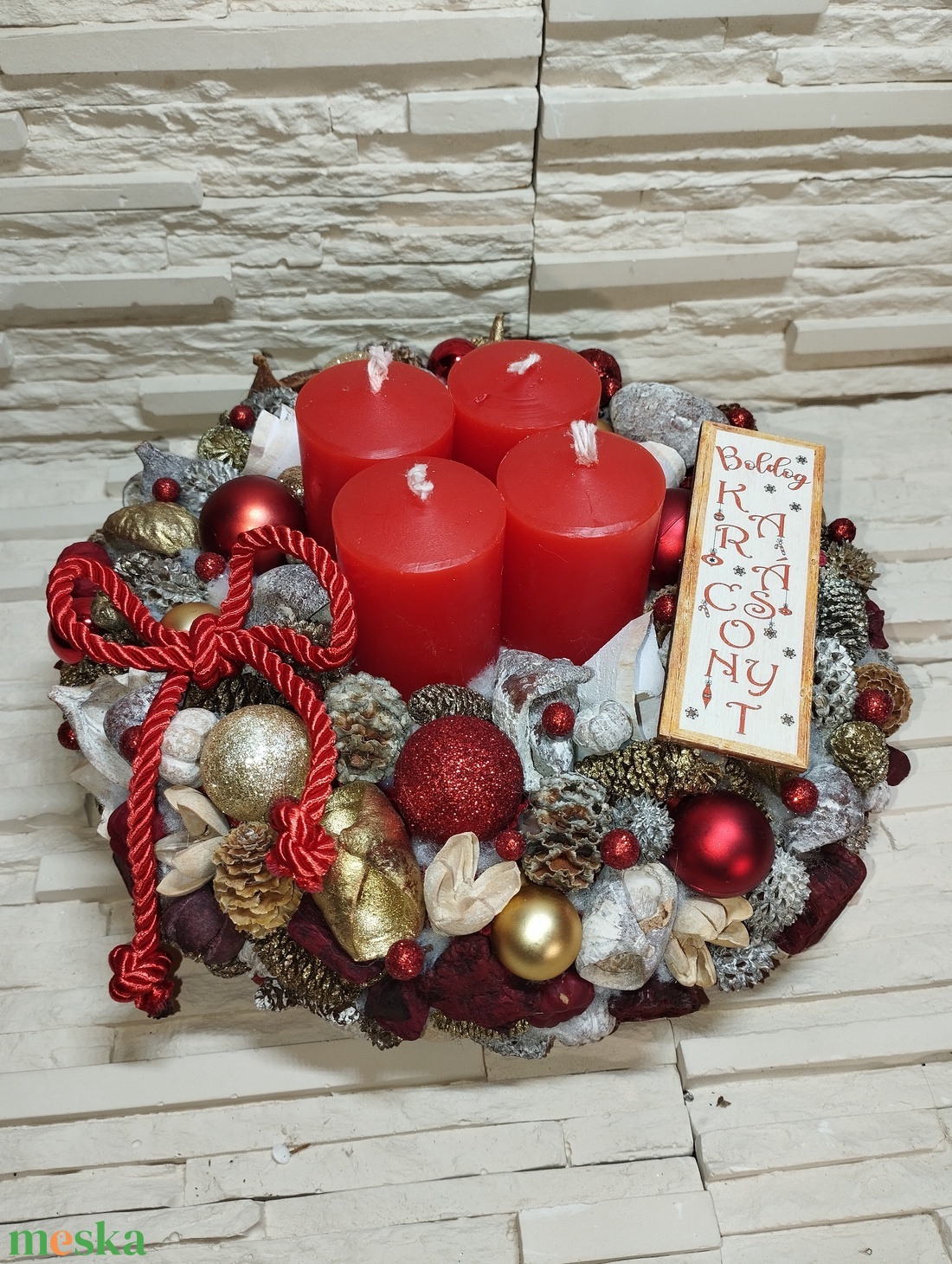 Adventi koszorú  - karácsony - adventi díszek - adventi koszorú - Meska.hu