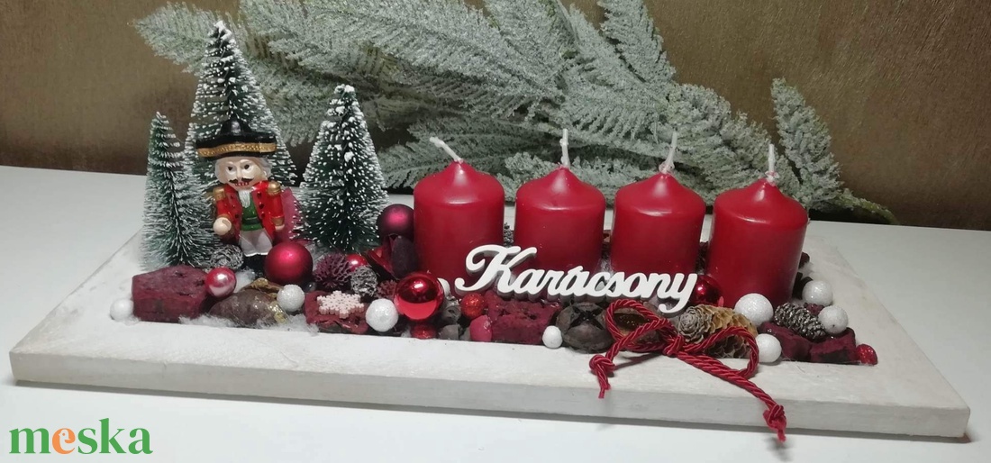 Adventi asztaldísz  - karácsony - adventi díszek - adventi asztaldísz - Meska.hu