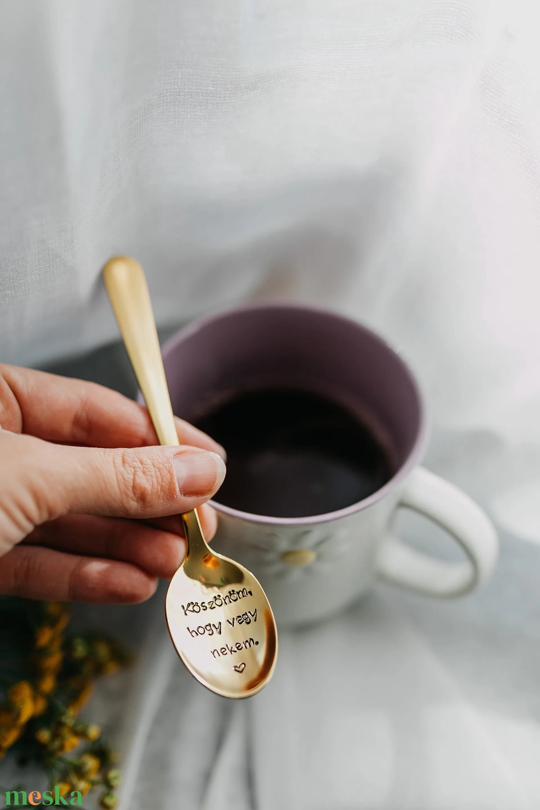 Köszönöm, hogy vagy nekem � teáskanál kézzel beütött szöveggel - otthon & életmód - konyhafelszerelés, tálalás - tálalás - kanál & villa - Meska.hu