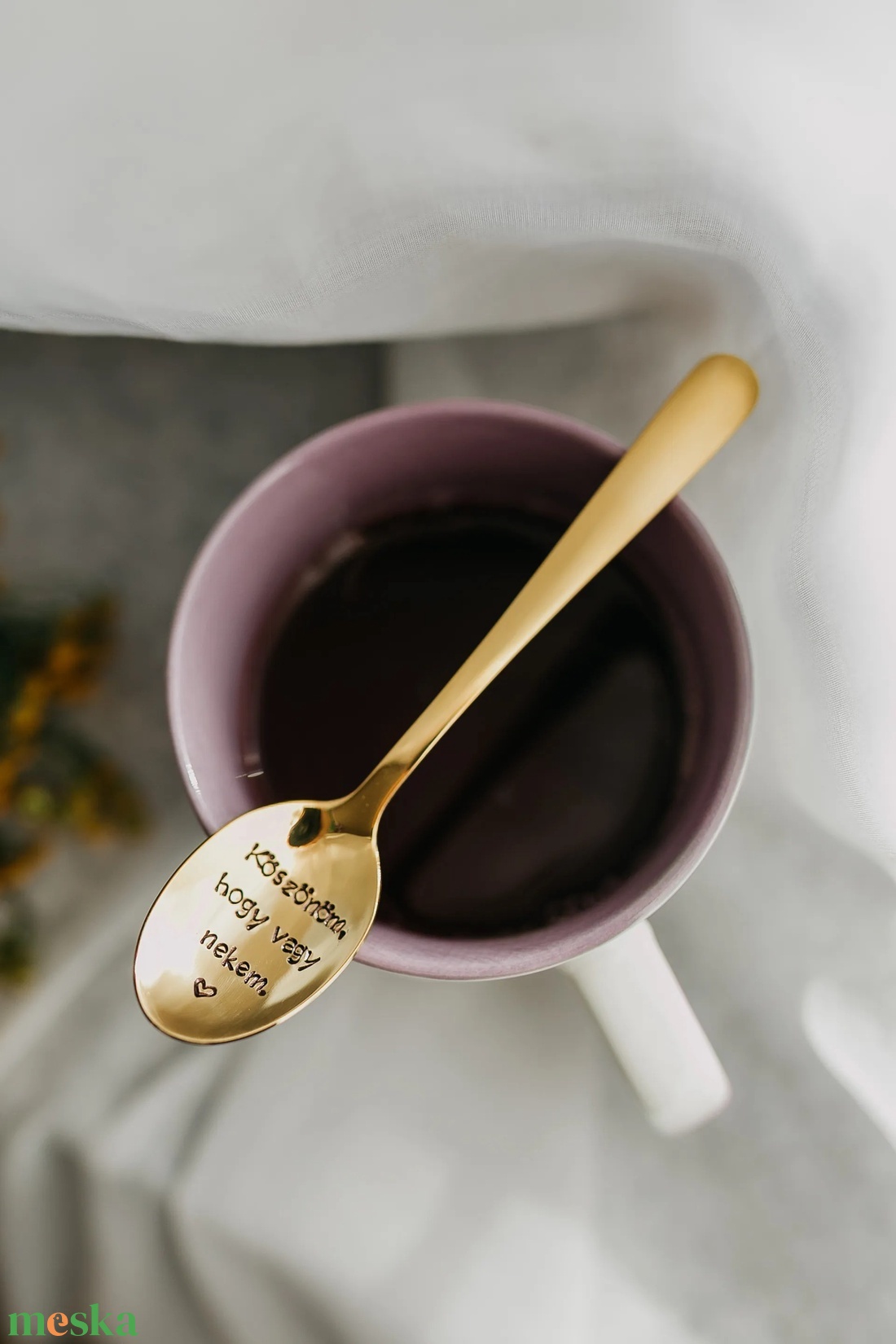 Köszönöm, hogy vagy nekem � teáskanál kézzel beütött szöveggel - otthon & életmód - konyhafelszerelés, tálalás - tálalás - kanál & villa - Meska.hu