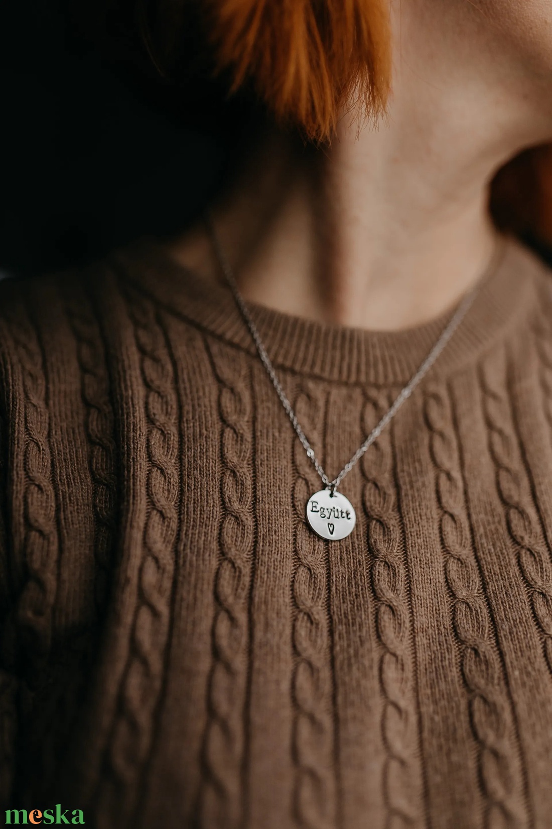 Együtt � nyaklánc kézzel beütött szöveggel - ékszer - nyaklánc - medálos nyaklánc - Meska.hu