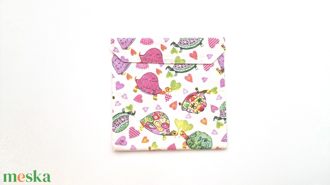 Teknősös snackbag, tépőzáras uzsitasak, vízhatlan szendvicstartó, uzsonnás tasak, szendvics tartó újraszalvéta - táska & tok - uzsonna- & ebéd tartó - szendvics csomagoló - Meska.hu