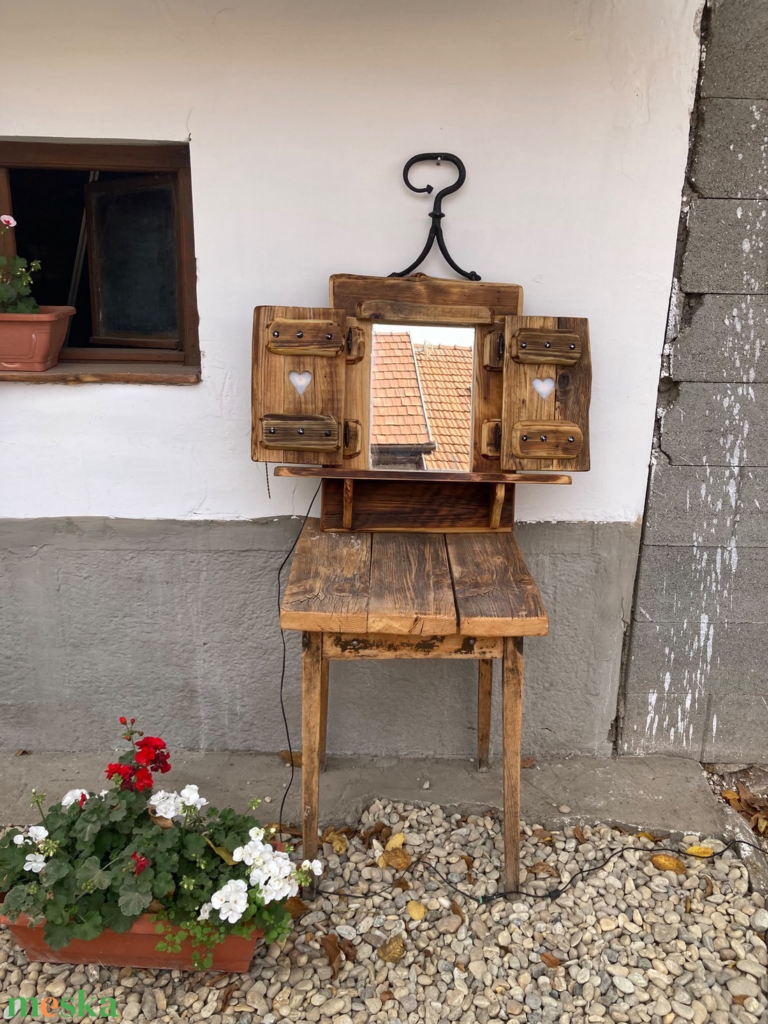 Rusztikus ablak-tükör fürdőszobába,  előszobába, vagy a sminkasztal fölé... - otthon & életmód - bútor - más bútor - Meska.hu