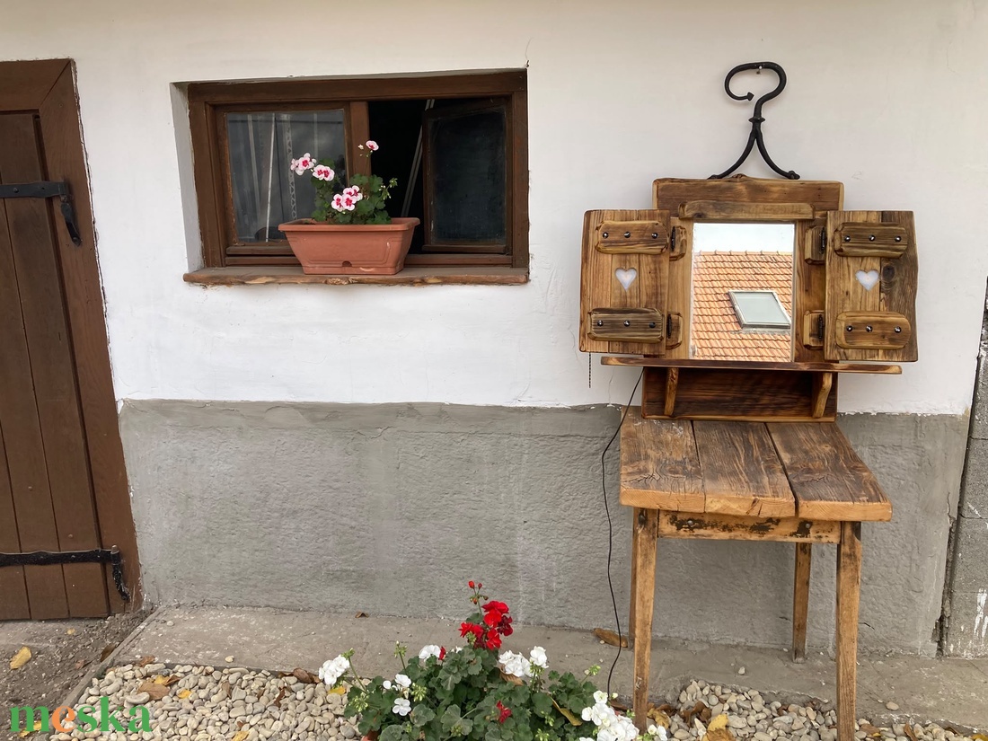 Rusztikus ablak-tükör fürdőszobába,  előszobába, vagy a sminkasztal fölé... - otthon & életmód - bútor - más bútor - Meska.hu