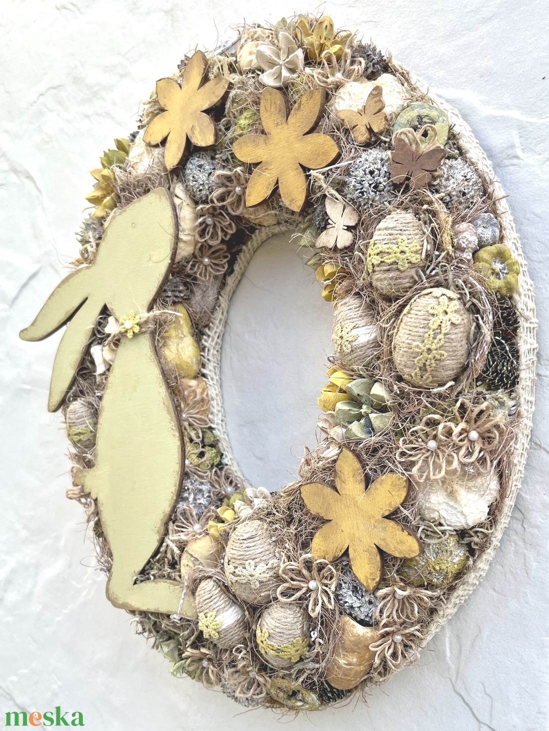 Húsvéti kopogtató, ajtódísz - Nyuszkó 1 - otthon & életmód - dekoráció - ajtó- és ablak dekoráció - ajtódísz & kopogtató - Meska.hu