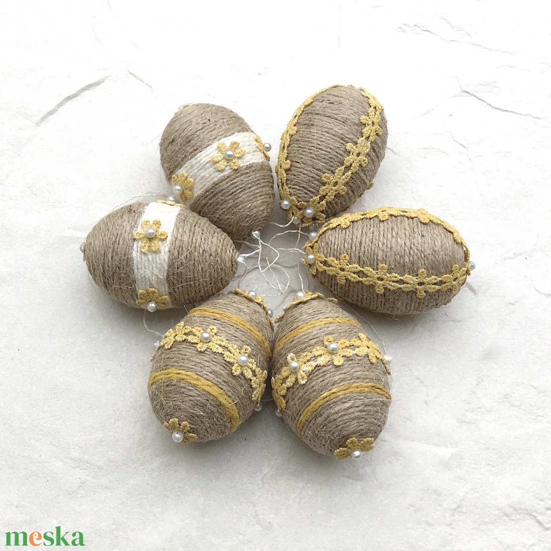 Húsvéti tojások, rusztikus - 6 db - otthon & életmód - dekoráció - fali és függő dekoráció - függődísz - Meska.hu