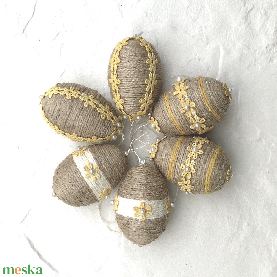 Húsvéti tojások, rusztikus - 6 db - otthon & életmód - dekoráció - fali és függő dekoráció - függődísz - Meska.hu