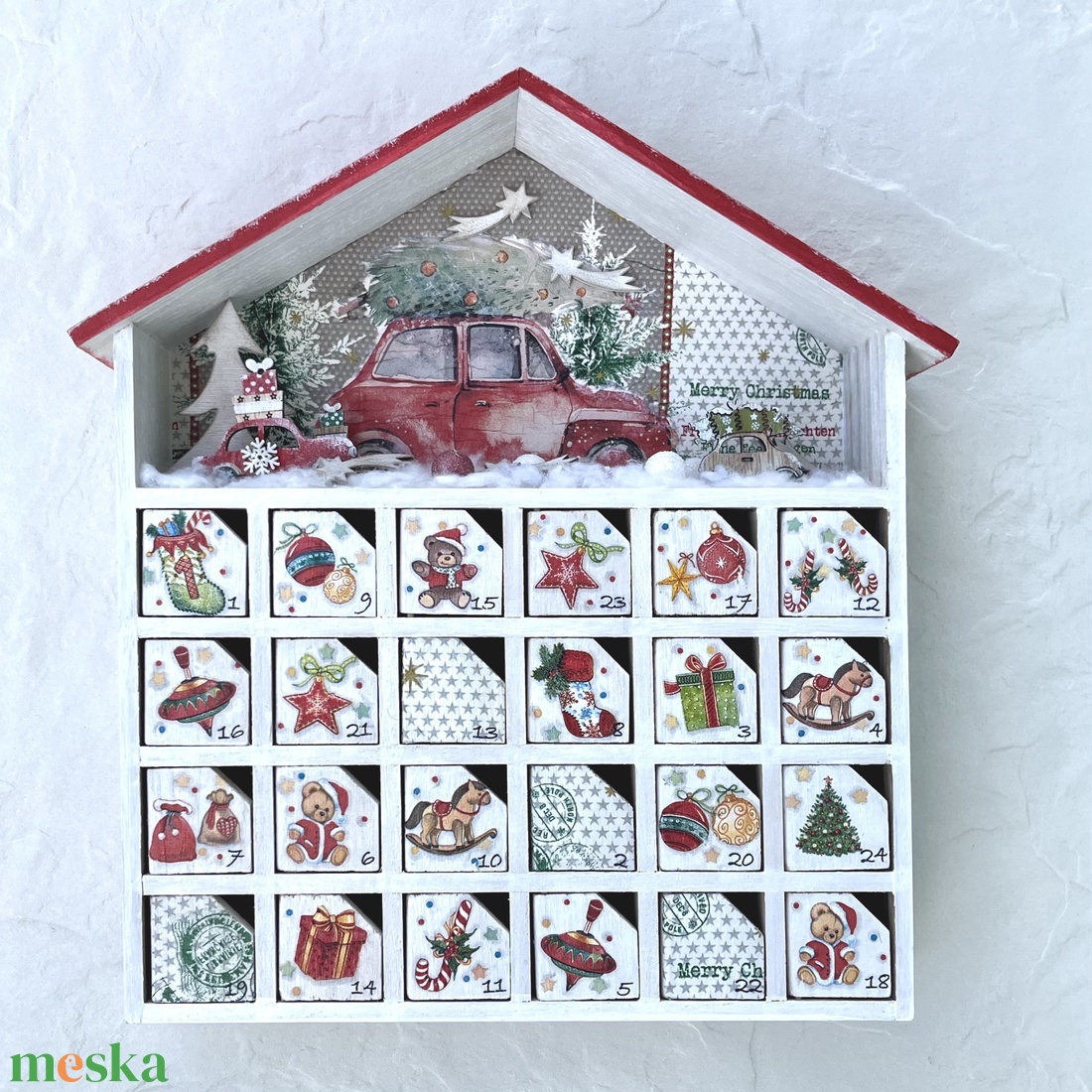 Adventi házikó, fa kalendárium - AUTÓ - karácsony - adventi díszek - adventi naptár - Meska.hu Adventi házikó, fa kalendárium - AUTÓ - karácsony - adventi díszek - adventi naptár - Meska.hu