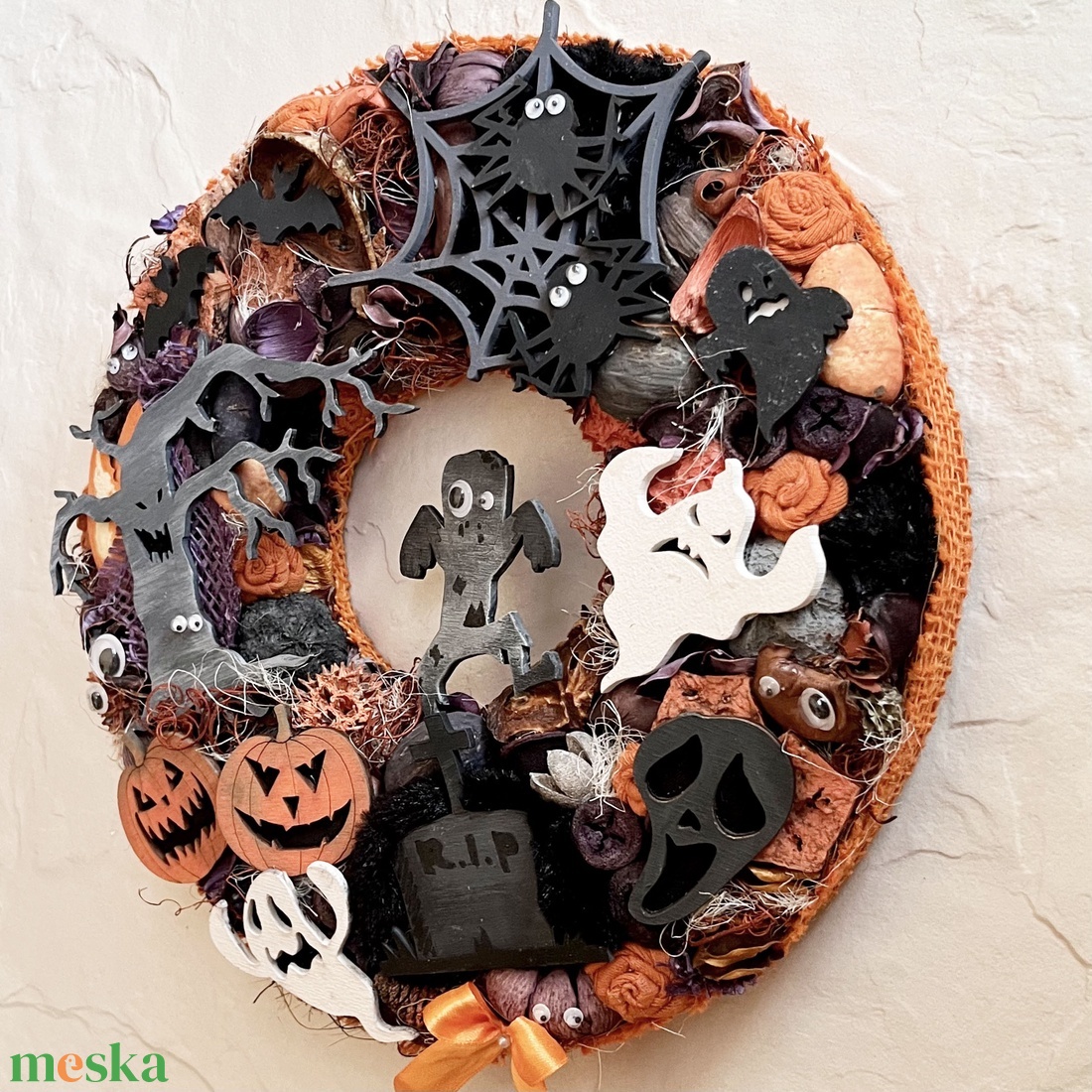 Halloween kopogtató - otthon & életmód - dekoráció - halloween - halloweeni ajtódíszek és ablakdíszek - Meska.hu Halloween kopogtató - otthon & életmód - dekoráció - halloween - halloweeni ajtódíszek és ablakdíszek - Meska.hu